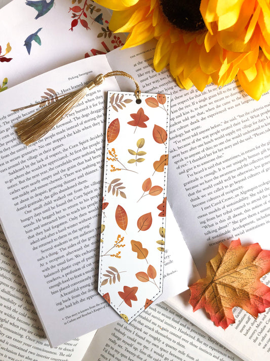 Fall Foliage Vegan Leather Bookmark